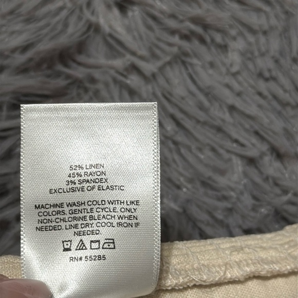 Express Linen-Blend Tie Front Bandeau Top - Picture 2 of 4